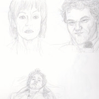 sketches of a man and woman